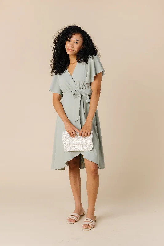 Daphne Tulip Wrap Dress - Dusty Sage