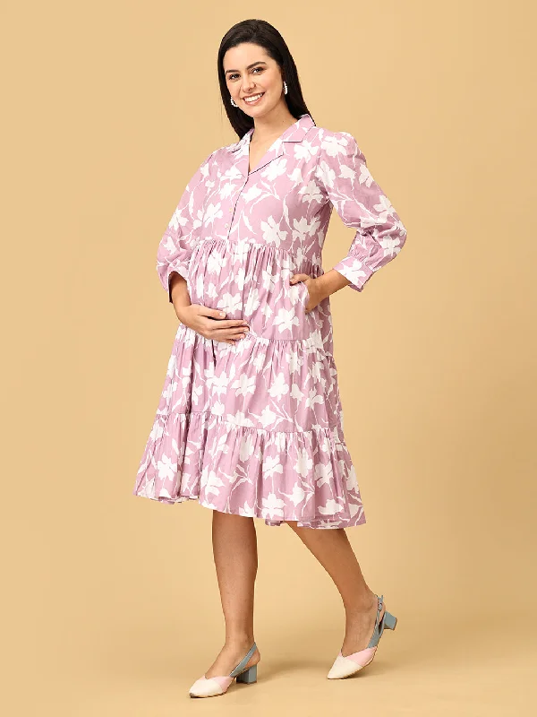 Mauve-lous Maternity and Nursing Dress